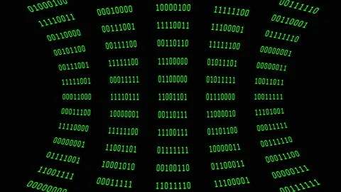 Binary code green digits move at black animation Stock Footage 188049740