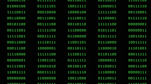 Binary code green digits move at black animation Stock Footage 188140656