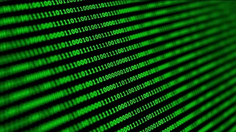 Binary code green digits move at black animation Stock Footage 188170984