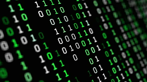 Binary code green digits move at black animation Stock Footage 201665842