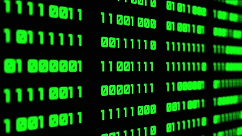 Binary code green digits move at black animation Stock Footage 202247980