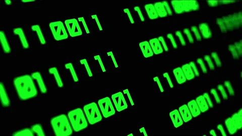 Binary code green digits move at black animation Stock Footage 202248159
