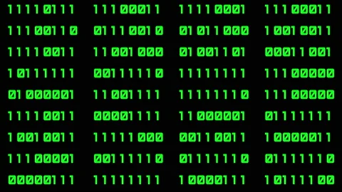 Binary code green digits move at black animation Stock Footage 202252440