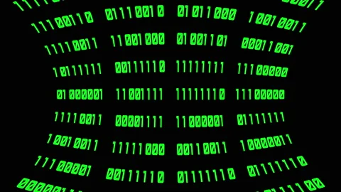 Binary code green digits move at black animation Stock Footage 202258417