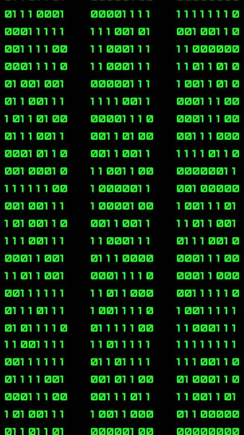 Binary code green digits move at black animation Stock Footage 233007942