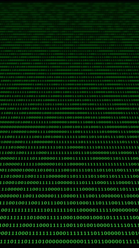 Binary code green digits move at black animation Stock Footage 233008833