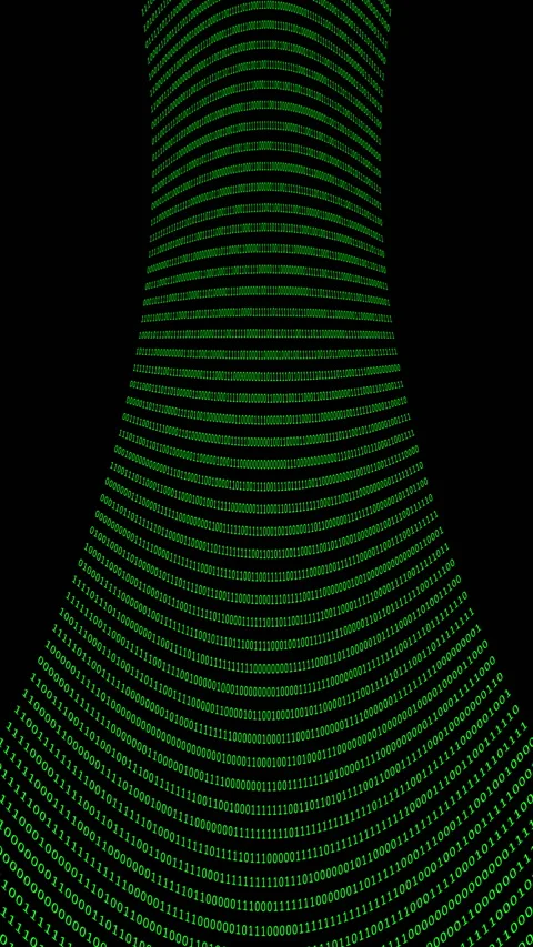 Binary code green digits move at black animation Stock Footage 233016255