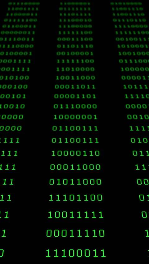 Binary code green digits move at black animation Stock Footage 233155837
