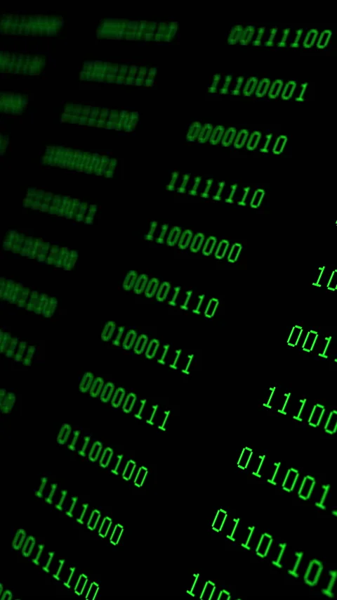 Binary code green digits move at black animation Stock Footage 233155997