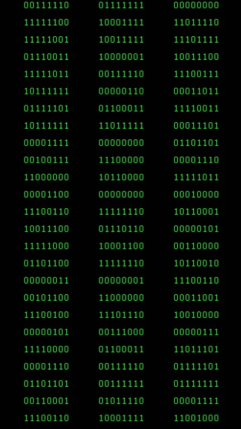 Binary code green digits move at black animation Stock Footage 233156296