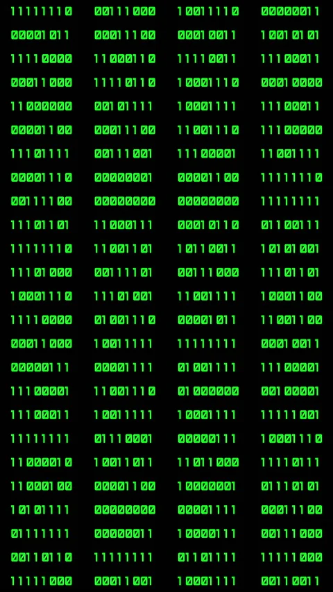 Binary code green digits move at black animation Stock Footage 233157645