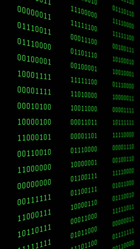 Binary code green digits move at black animation Stock Footage 233161180