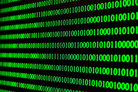 Binary code green numbers on black Stock Photos