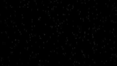 Binary Code of Green Ones and Zeros Falling Vertically on a Black Screen, Stock Footage 281456517