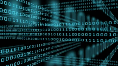 Binary code grid on black background Stock Footage 44603156