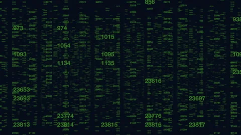 Binary code grid black pattern with green numbers Stock Footage 311589771