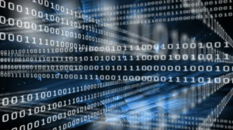 Binary code grid on dark background Vídeo Stock 44600378