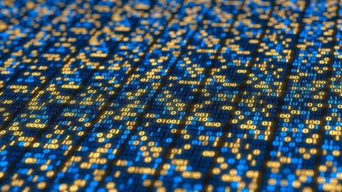 Binary code grid made of zeros and ones. Computer related loopable motion Stock Footage 98462222