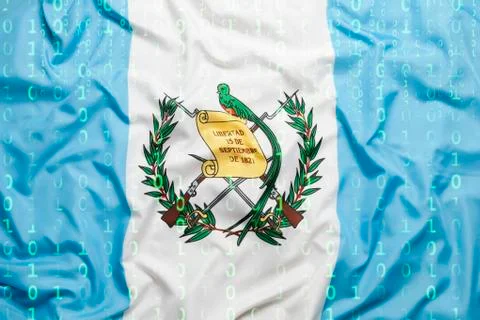 Binary code with Guatemala flag, data protection concept Stock Illustration