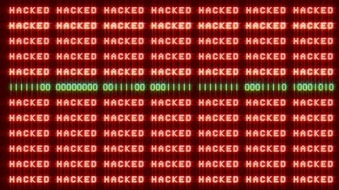 Binary Code / Hacked. 4K, 30fps Stock Footage 120071449
