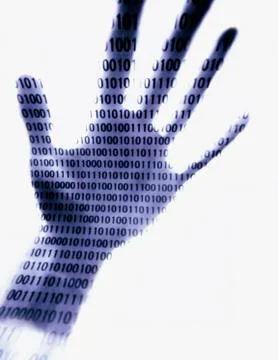 Binary code hand Stock Illustration