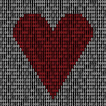 Binary code heart イラスト素材