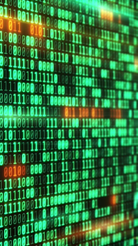Binary code highlighted in green Stock Footage 250161238
