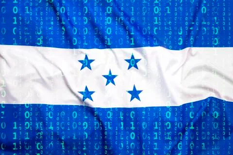 Binary code with Honduras flag, data protection concept イラスト素材