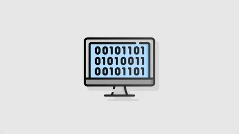 Binary Code icon animation alpha Stock Footage 157524724