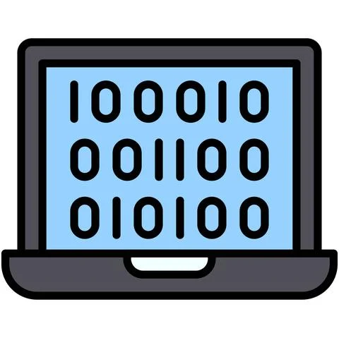 Binary code icon, Blockchain related vector illustration Stock Illustration