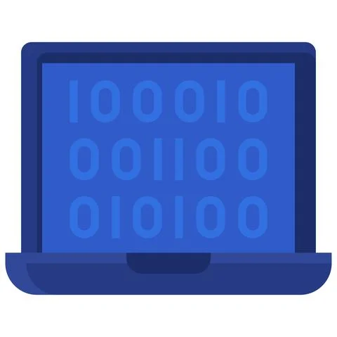 Binary code icon, Blockchain related vector illustration 스톡 일러스트