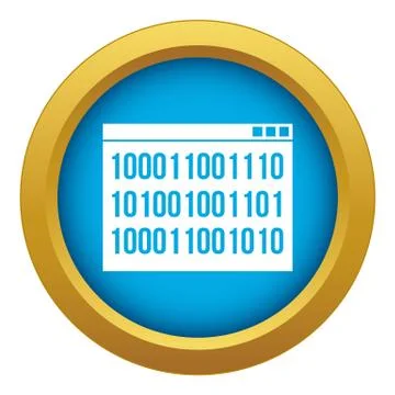 Binary code icon blue vector isolated Stock Illustration