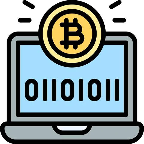 Binary code icon, Cryptocurrency related vector Stock Illustration