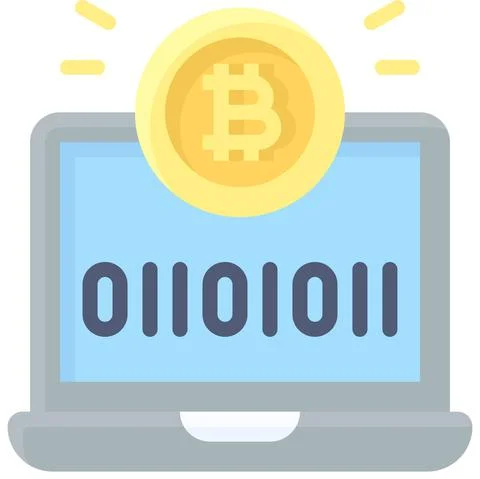 Binary code icon, Cryptocurrency related vector Illustrazione stock