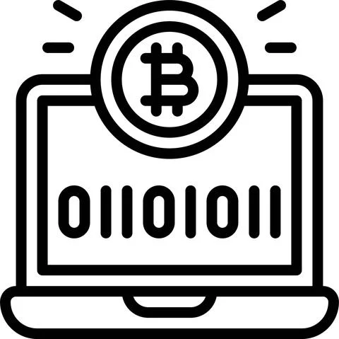 Binary code icon, Cryptocurrency related vector Stock Illustration