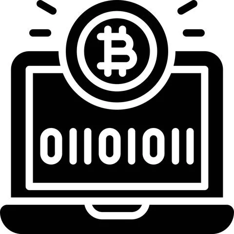 Binary code icon, Cryptocurrency related vector Stock Illustration