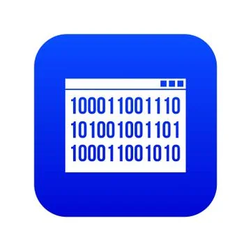 Binary code icon digital blue Stock Illustration