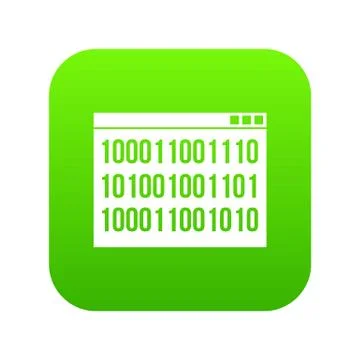 Binary code icon digital green Stock Illustration