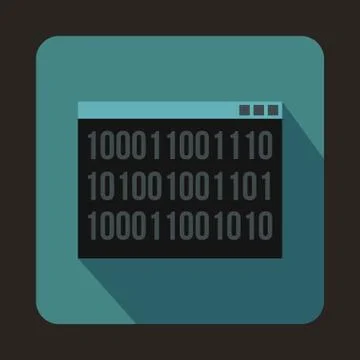 Binary code icon in flat style Stock Illustration
