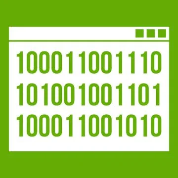 Binary code icon green Stock Illustration