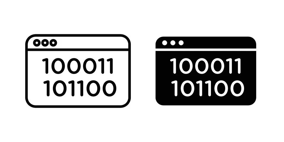 Binary code icon Illustration set. Vector Eps10 for apps 库存插图