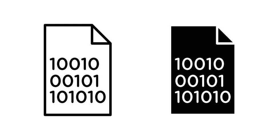 Binary code icon illustration vector, icon set for apps Stock Illustration
