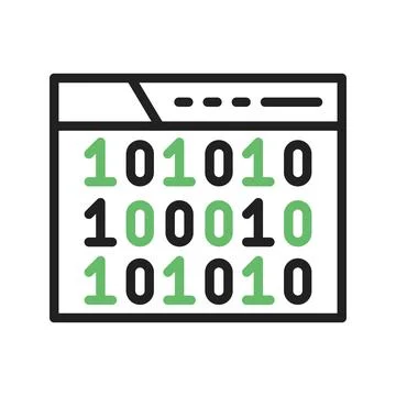 Binary Code Icon Image. Stockillustratie