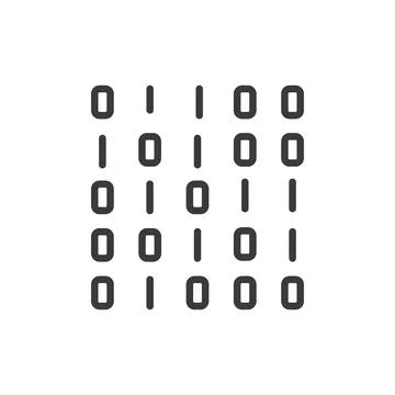 Binary code, icon in line design. Binary, code, digital, data, programming Illustrazione stock