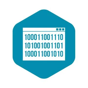 Binary code icon, simple style Stock Illustration