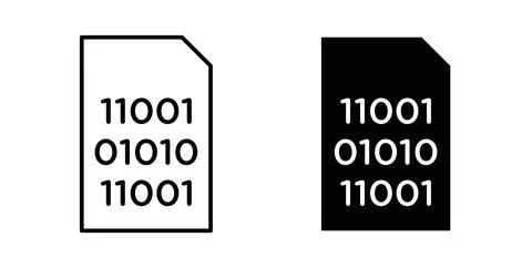 Binary code icon vector art Illustrations Stock Illustration
