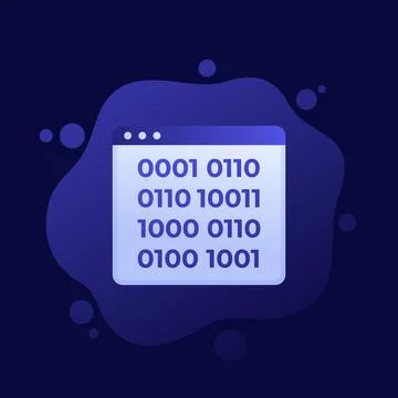 Binary code icon, vector design Stock Illustration
