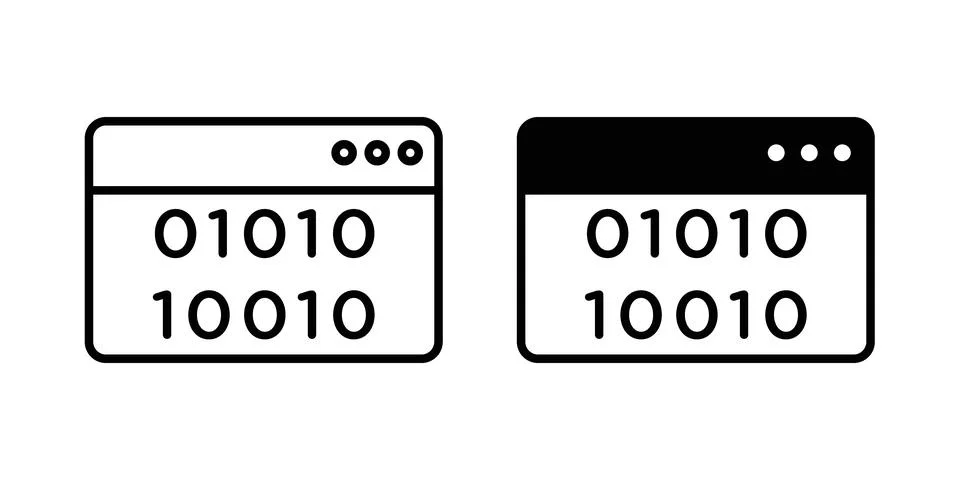 Binary code icon vector editable eps10 イラスト素材