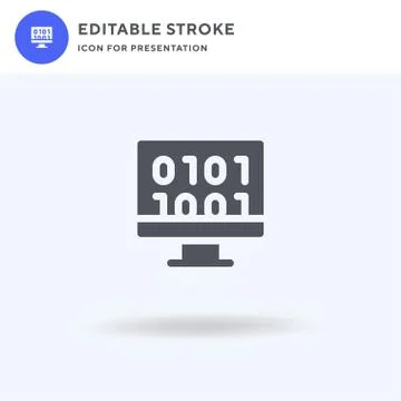 Binary Code icon vector, filled flat sign, solid pictogram isolated on white, Stock Illustration