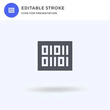 Binary Code icon vector, filled flat sign, solid pictogram isolated on white, Stock Illustration